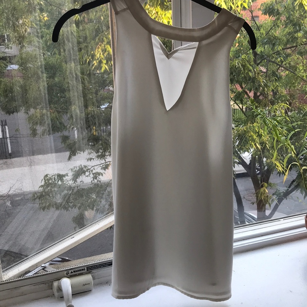 White blouse top with keyhole